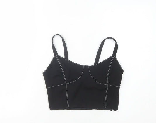 Bershka Women's Black Camisole Tank Top, Size S, Casual Style