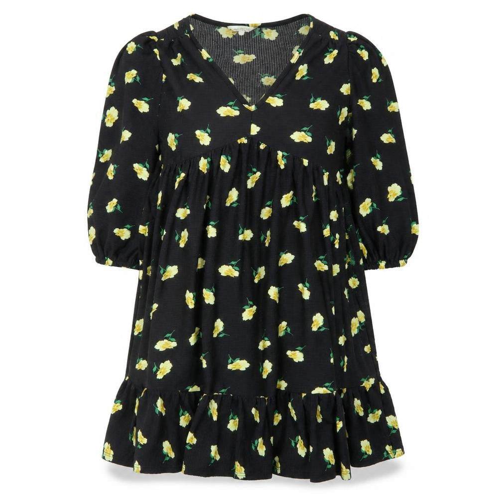 Miss Selfridge Women's Black Floral Dress UK 10