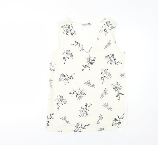 Marks and Spencer Women's Ivory Floral Top Size 8