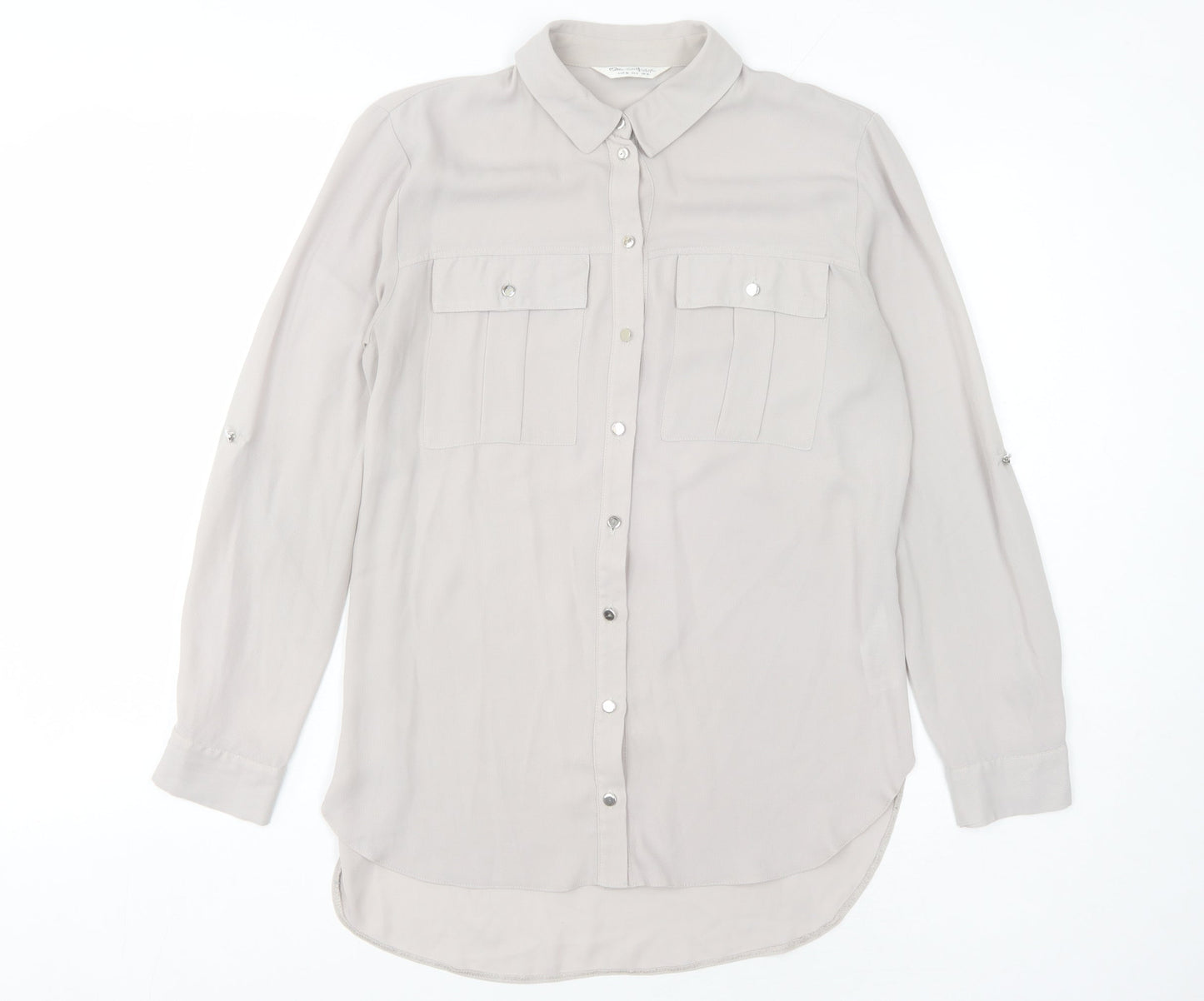 Women's Grey Button-Up Shirt Size 10