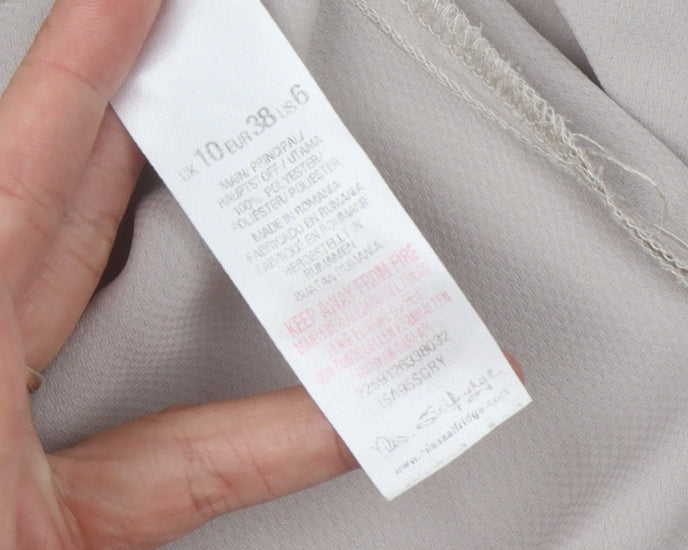 Women's Grey Button-Up Shirt Size 10
