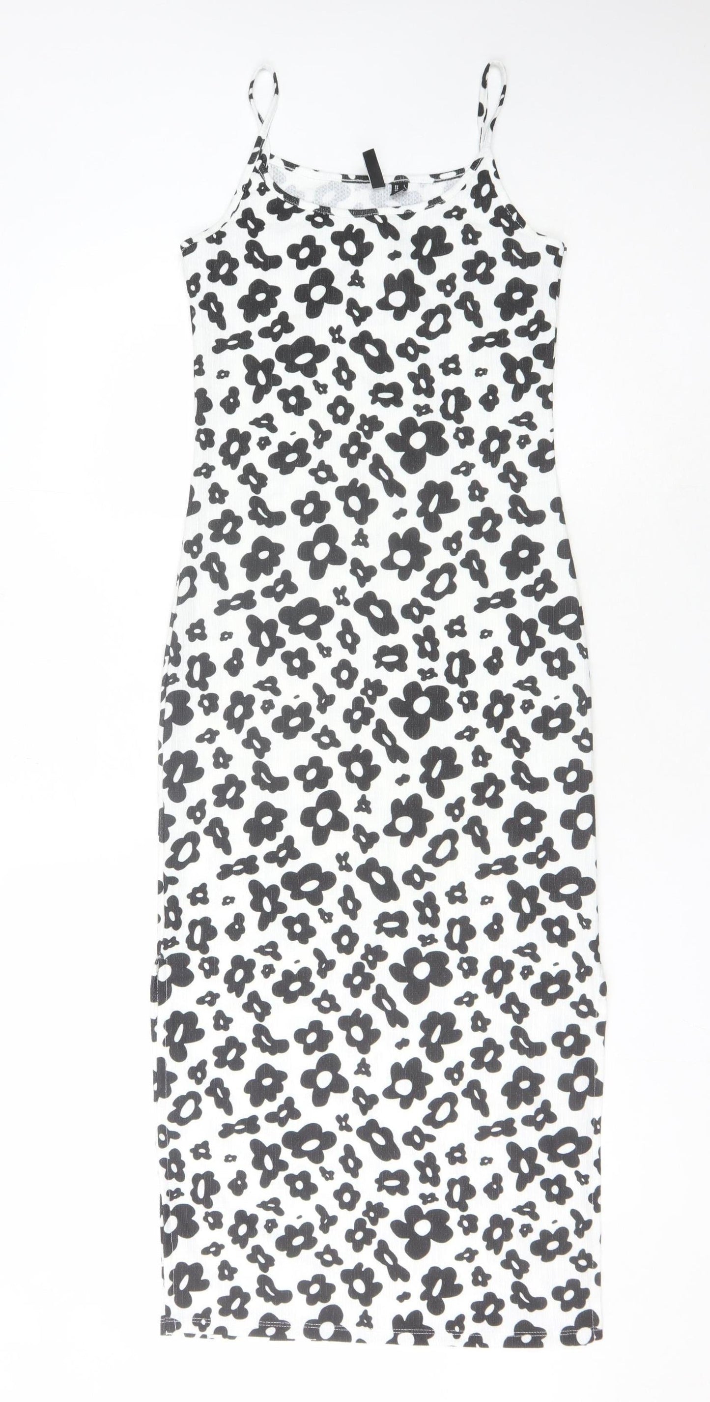 Pieces Women's White Floral Midi Slip Dress Size 8