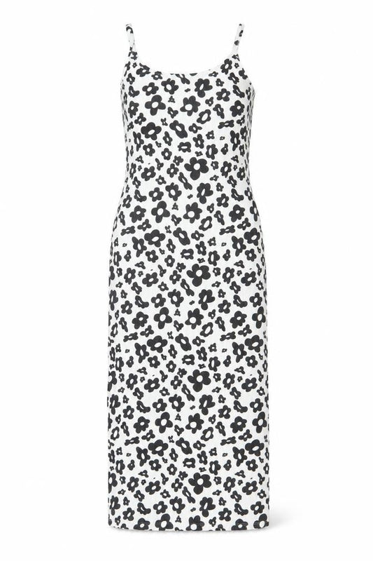 Pieces Women's White Floral Midi Slip Dress Size 8