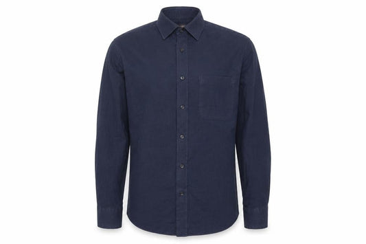 Marks & Spencer Men's Blue Twill Long Sleeve Shirt