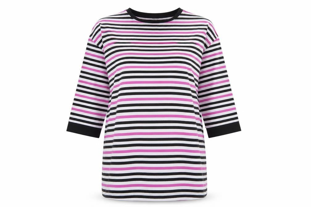 ASOS Women's Striped Ringer T-Shirt, Multicoloured, Size 14
