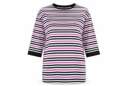 Front view of ASOS Women's Striped Ringer T-Shirt, Multicoloured, size 14