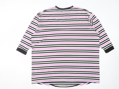 Back view of ASOS Women's Striped Ringer T-Shirt, Multicoloured, size 14
