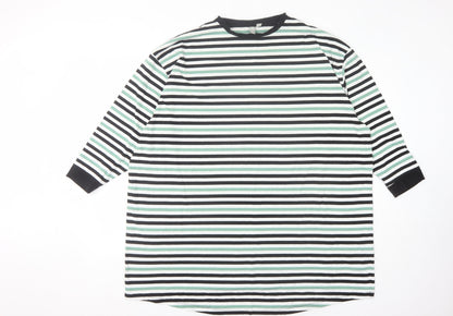 Additional front view of ASOS Women's Multicoloured Striped T-Shirt, size 14