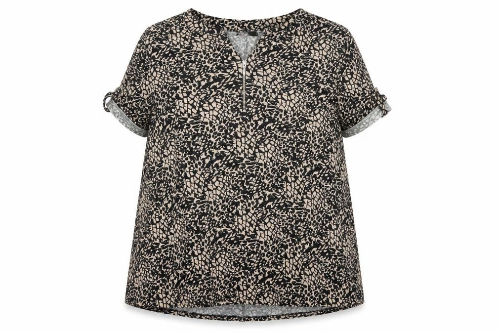 Yours Women Black Animal Print Blouse Size 22 V-Neck