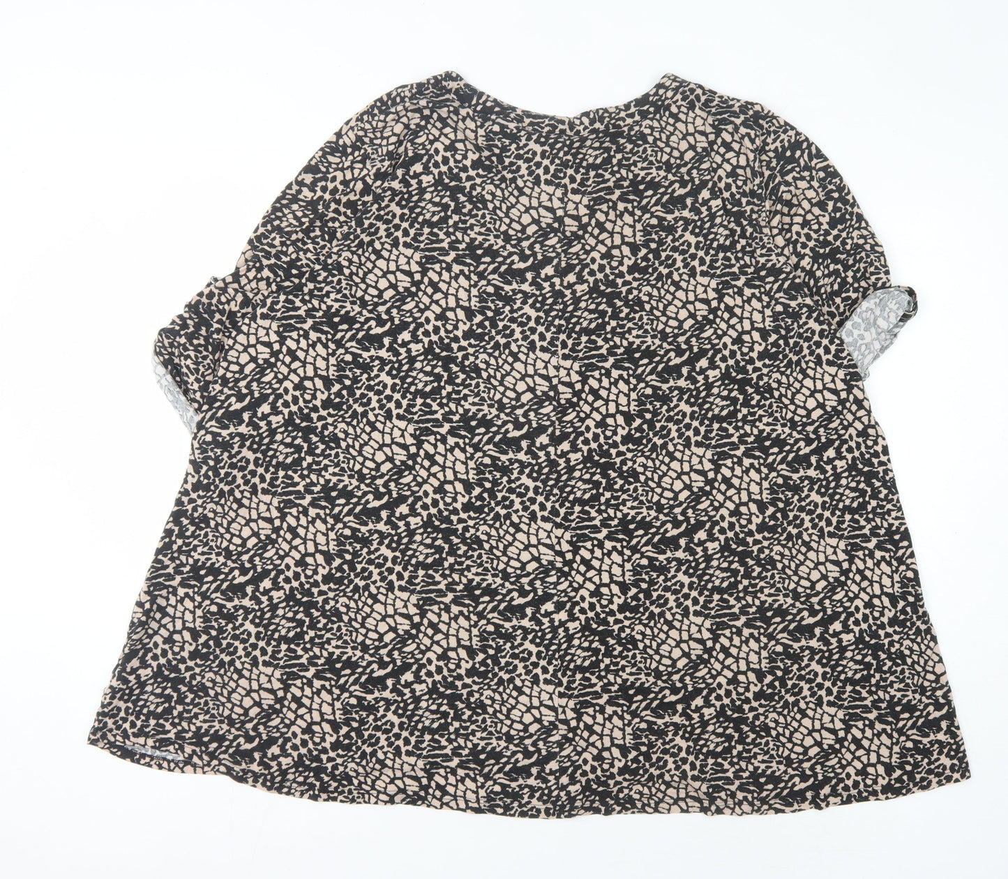 Yours Women Black Animal Print Blouse Size 22 V-Neck