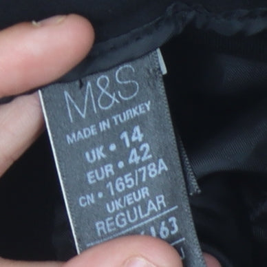 Marks and Spencer Women's Black Straight Trousers Size 14