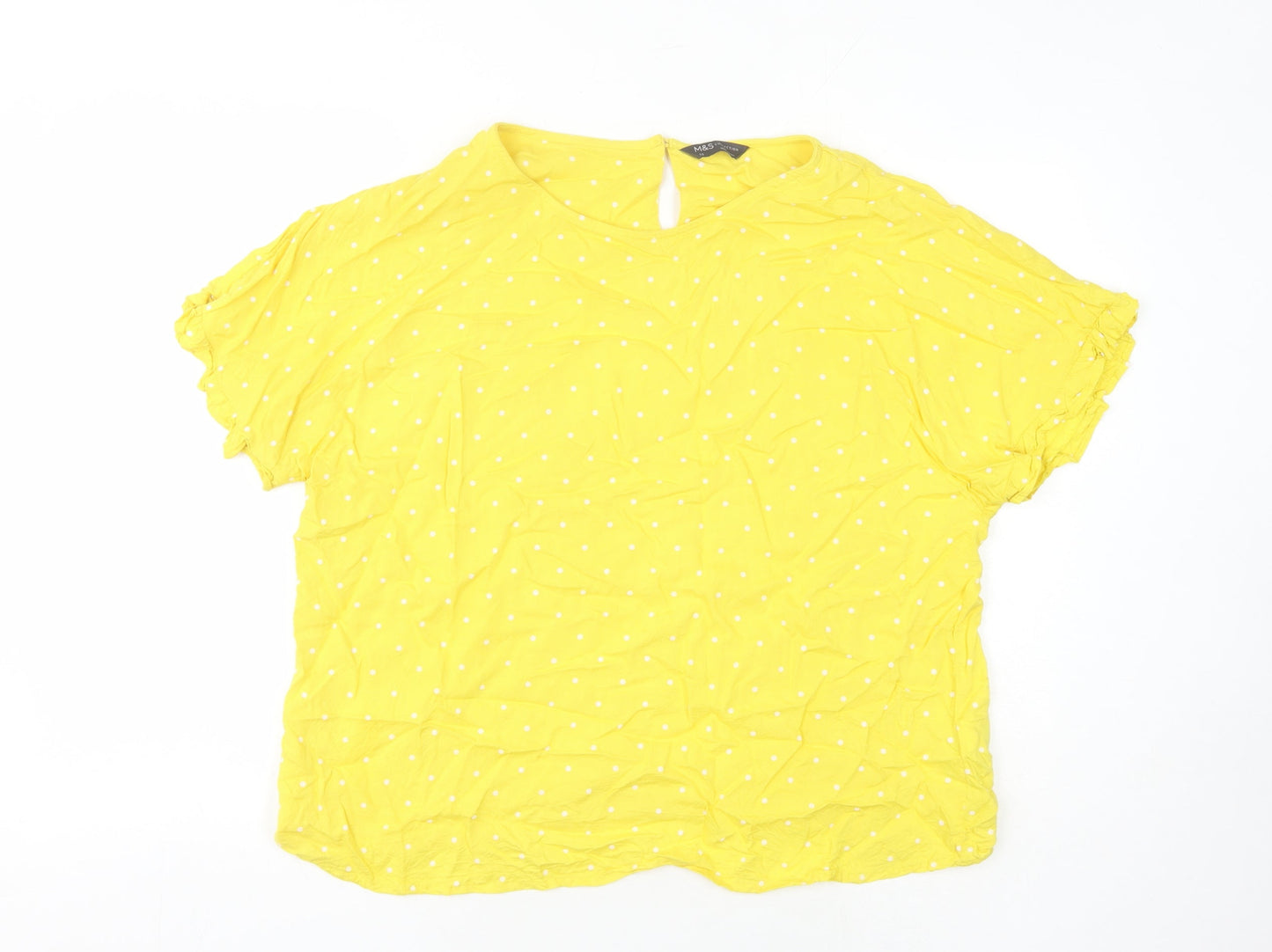Marks and Spencer Women's Yellow Polka Dot Blouse