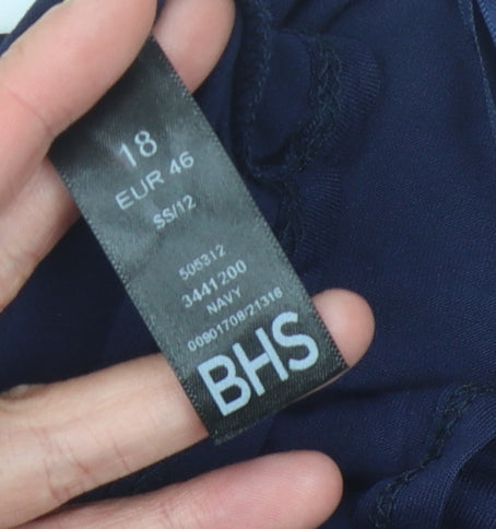BHS Women's Blue Short Sleeve T-Shirt Size 18