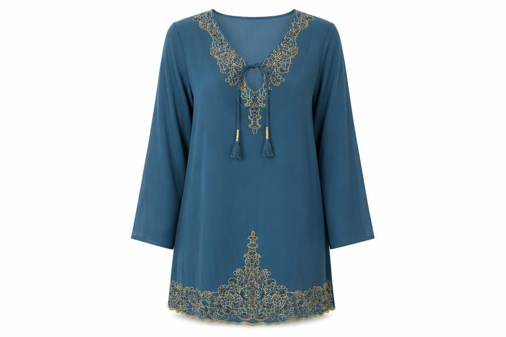 Autograph Women's Blue Long Sleeve Dress M