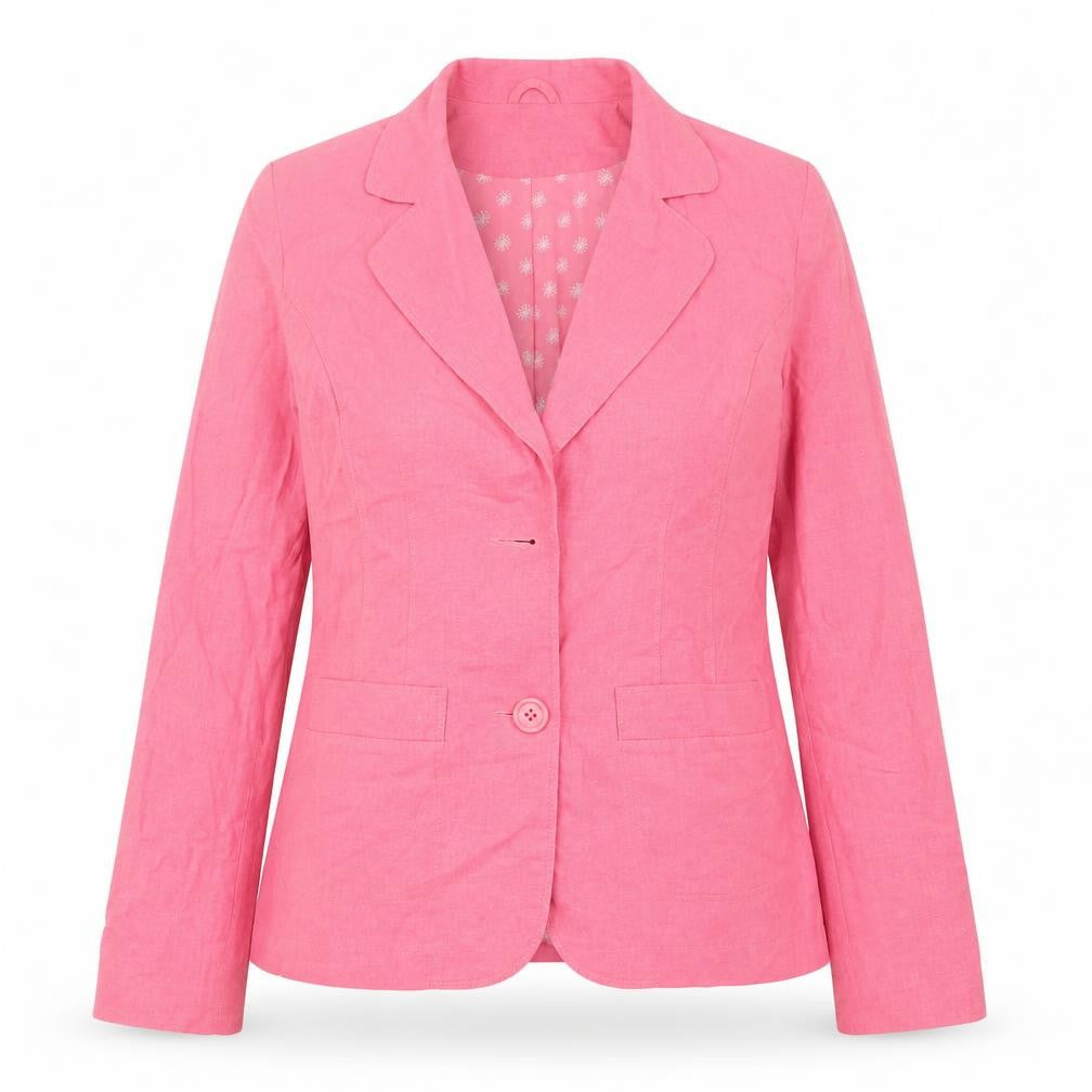 Topshop Women's Pink Blazer UK Size 10, Linen Blend