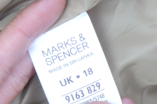 Marks & Spencer Women's Beige Wool Coat Size 18