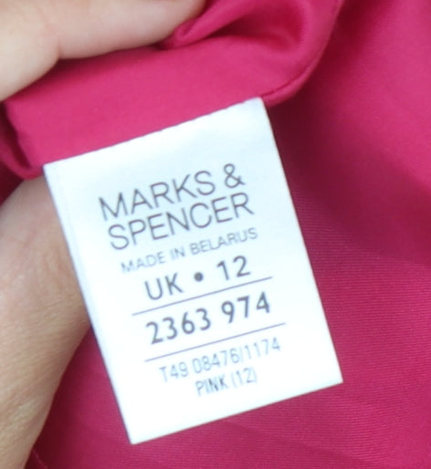 Marks & Spencer Women's Pink Wool Mid-Length Coat