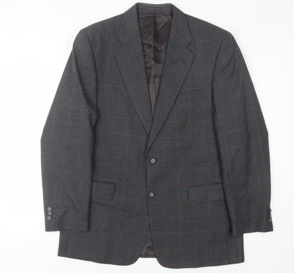 Charlton Gray Men's Grey Check Blazer 42L Long Jacket