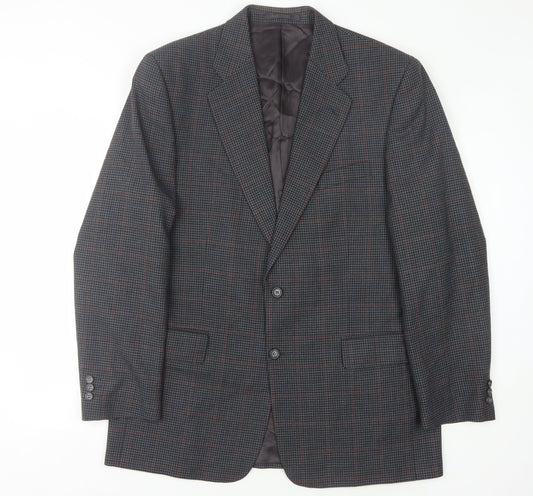 Charlton Gray Men's Grey Check Blazer 42L Long Jacket