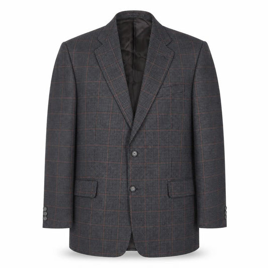 Charlton Gray Men's Grey Check Blazer 42L Long Jacket