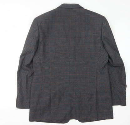 Charlton Gray Men's Grey Check Blazer 42L Long Jacket