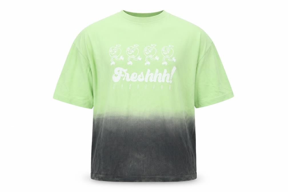 Collusion Men's Green L T-Shirt with Logo Accent