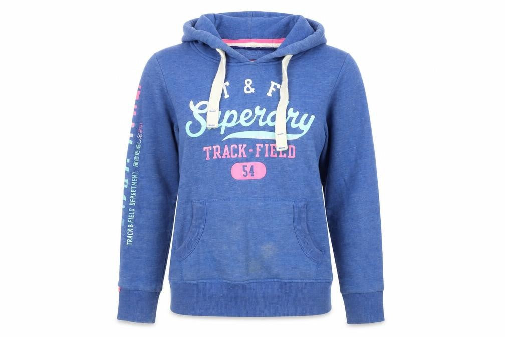 Superdry Women's Blue Pullover Hoodie, Size S, Casual Sport Style