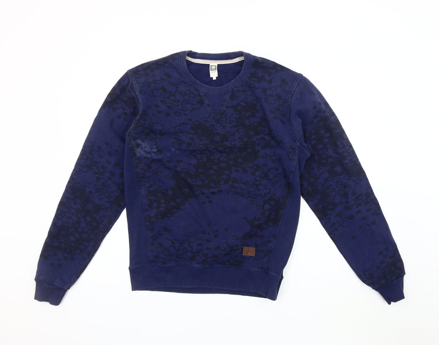 G-Star Raw Men's Blue Graphic Print Pullover Sweatshirt L