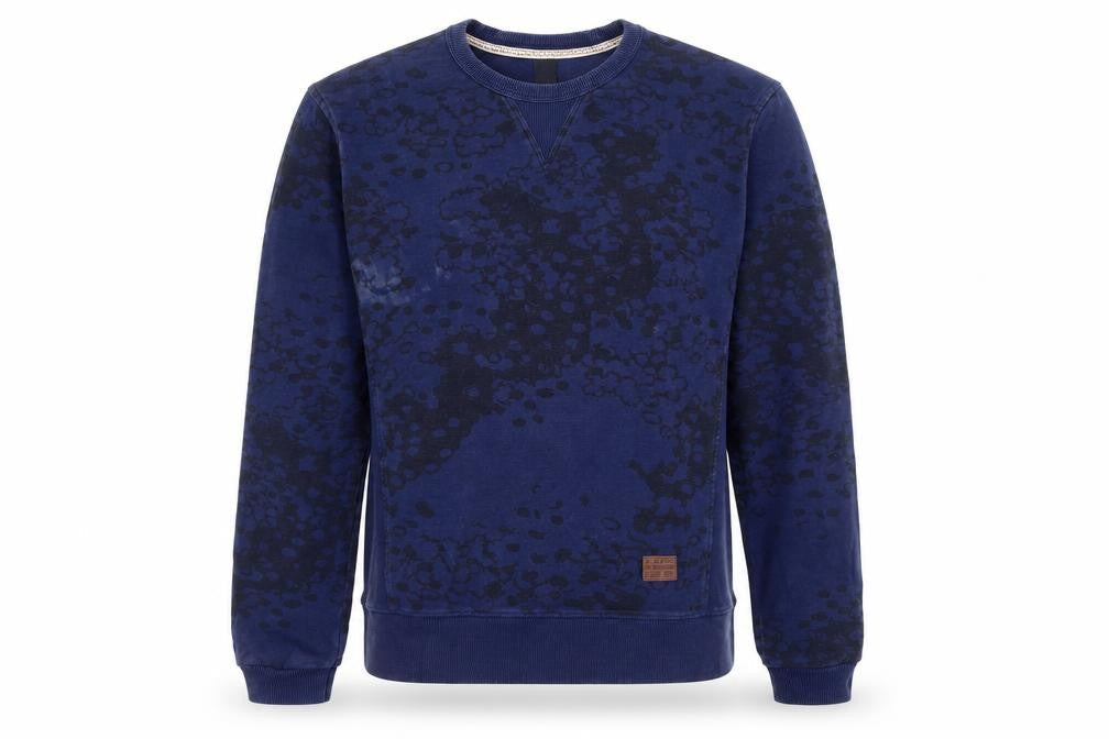G-Star RAW Men's Blue Graphic Print Pullover Sweatshirt L