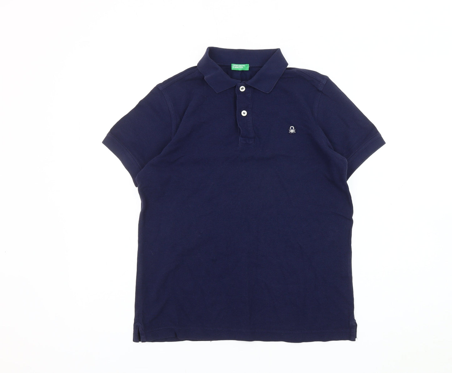 Benetton Boys Blue Polo Shirt 2XL Casual Basic