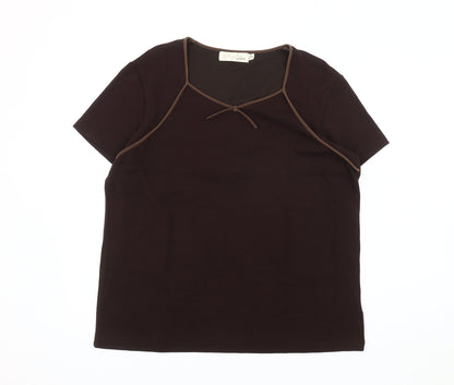 Additional front view of Style by EWM Women's Brown Plus T-Shirt, size 22/24