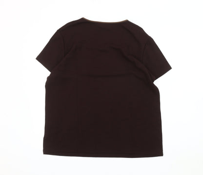 Back view of Style by EWM Women's Brown Plus T-Shirt, size 22/24