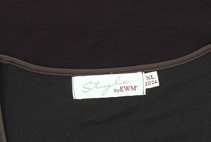 Close-up detail of Style by EWM Women's Brown Plus T-Shirt, size 22/24