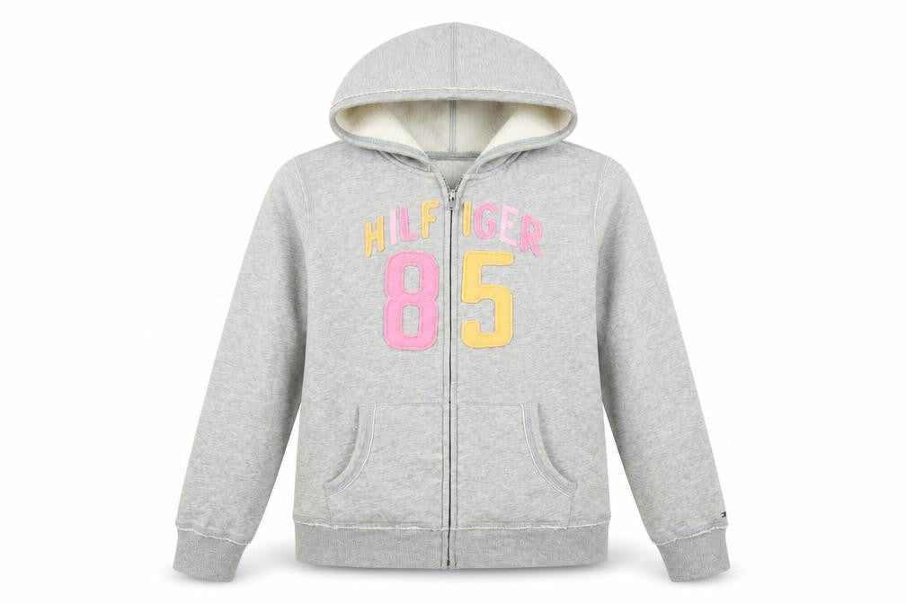 Tommy Hilfiger Teens Grey Logo Hooded Jacket XL