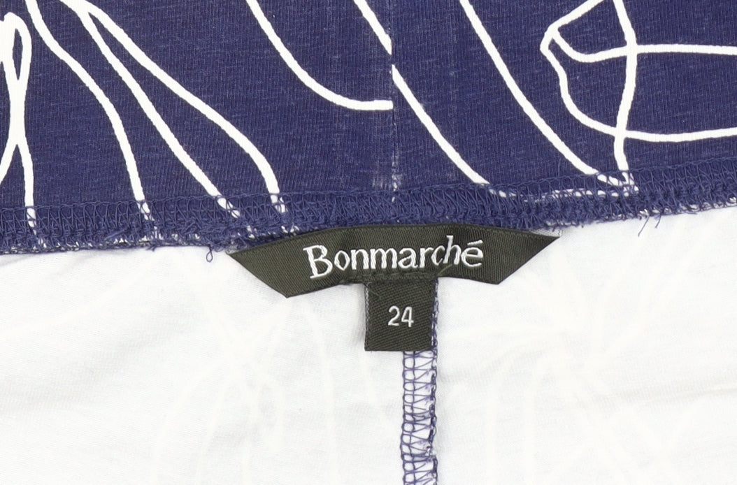 Bonmarché Women's Blue Cropped Floral Leggings UK 16