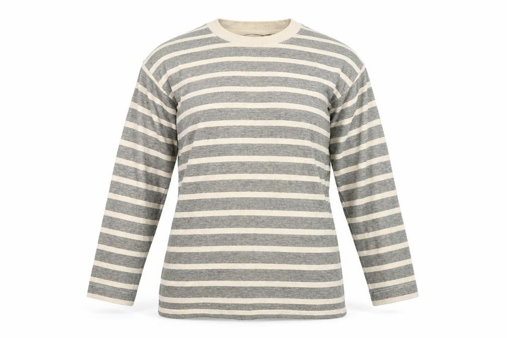 Principles Women's Grey Striped Pullover Jumper