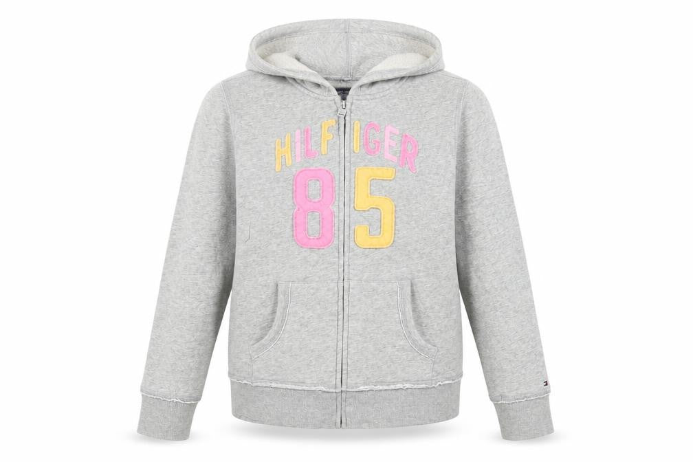 Tommy Hilfiger Teens Grey Hooded Logo Jacket Size 12