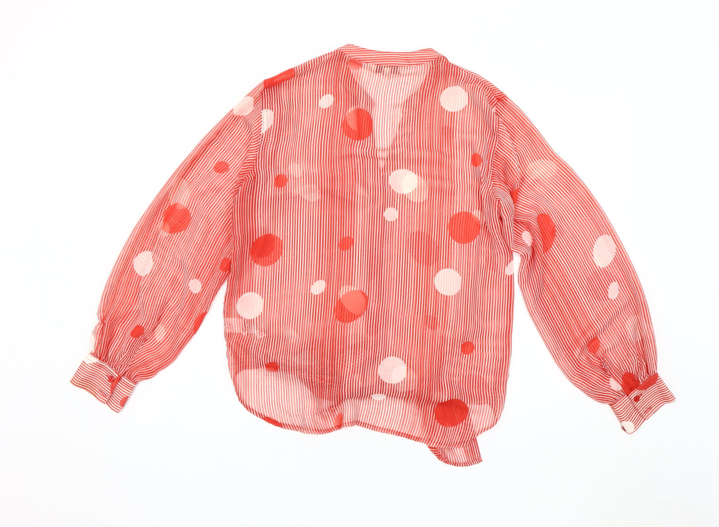 Next Women's Red Polka Dot V-Neck Blouse Size 12