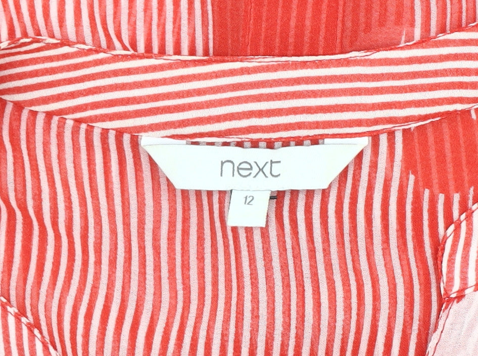 Next Women's Red Polka Dot V-Neck Blouse Size 12