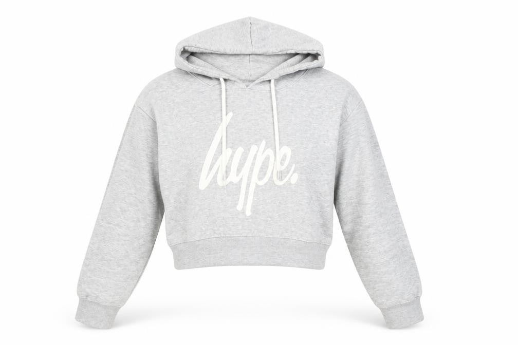 Hype Women's Grey Hoodie, Size 12, Logo Design, Casual
