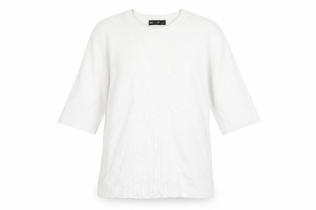 Marks & Spencer Women's White Top, Size L, 3/4 Sleeve