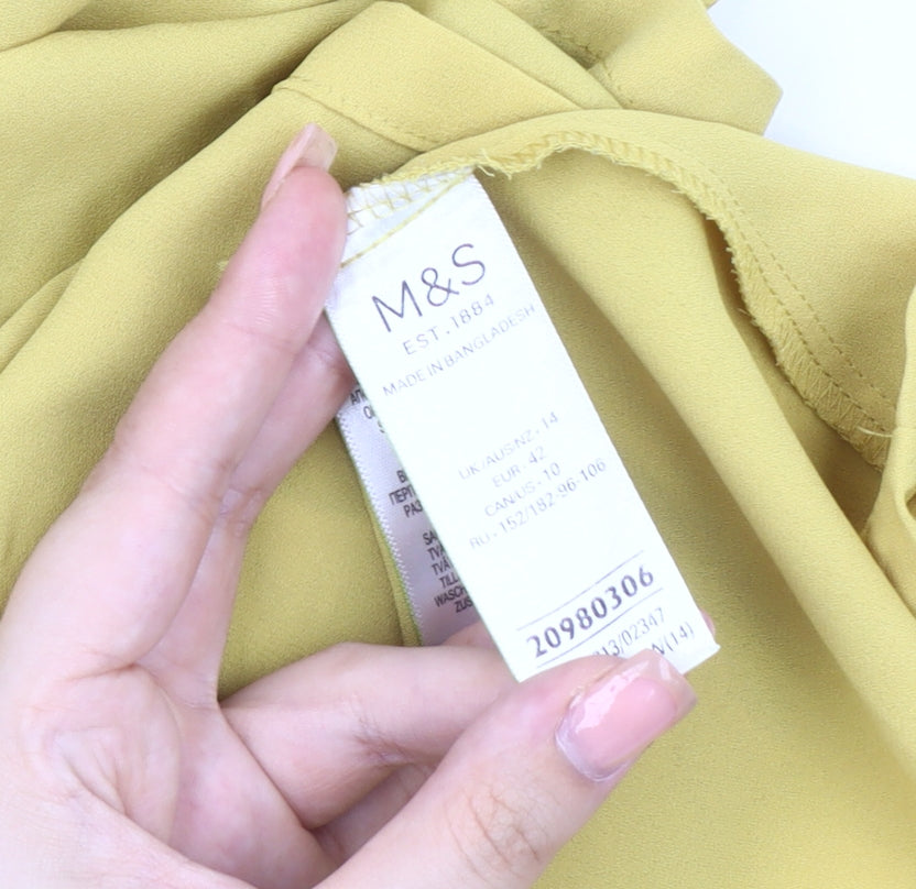 Marks and Spencer Women's Yellow Basic Top Size 14