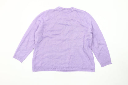 Bonmarché Women's Purple Cable-Knit Jumper L