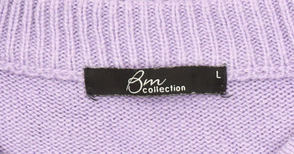 Bonmarché Women's Purple Cable-Knit Jumper L