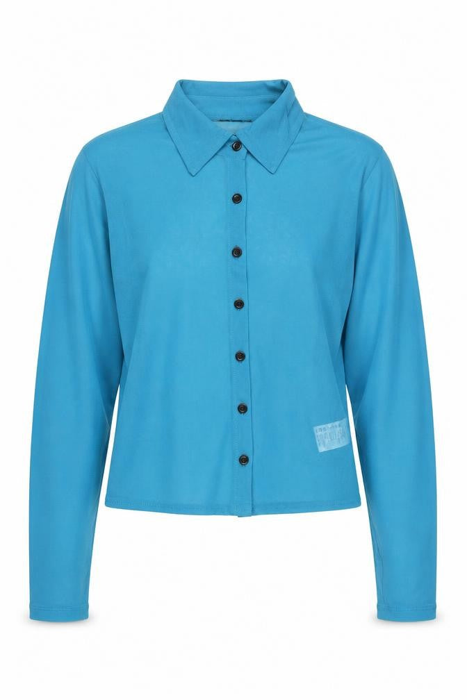 Motel Women's Blue Collared Button-Up Shirt M