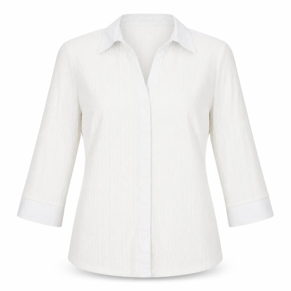 Marks & Spencer White Button-Up, UK 14, Women's Classic Shirt