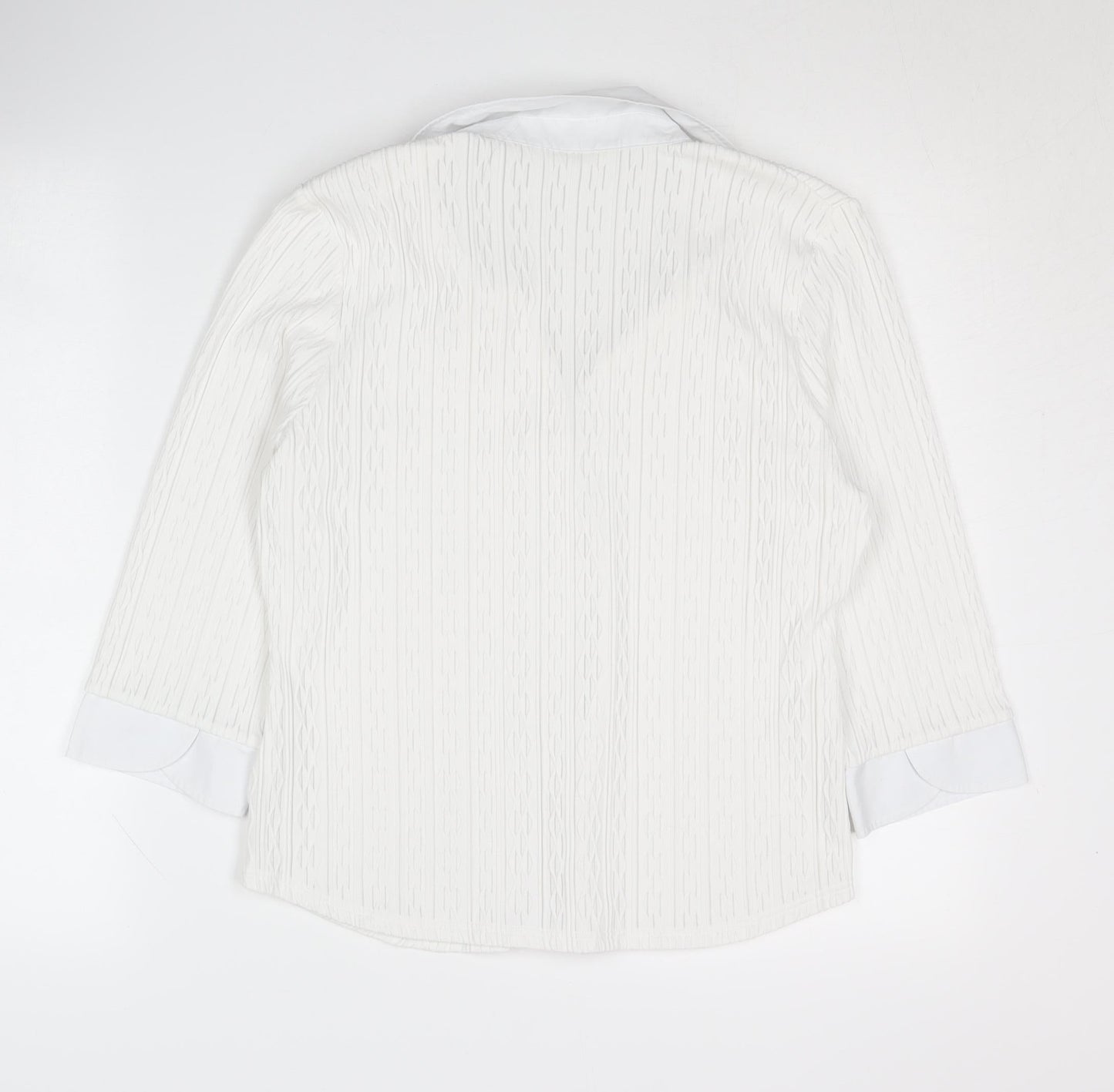Marks and Spencer White Button-Up, UK 14, Women's Classic Shirt