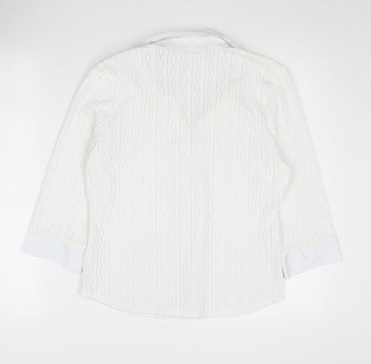 Marks & Spencer White Button-Up, UK 14, Women's Classic Shirt
