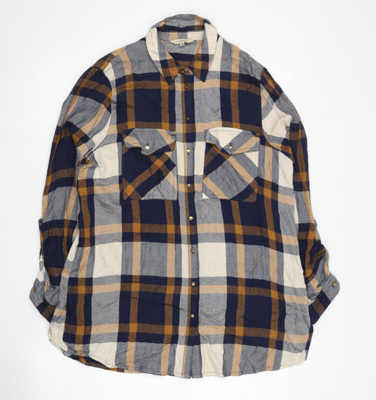 River Island Women's Multicoloured Plaid Button-Up Shirt