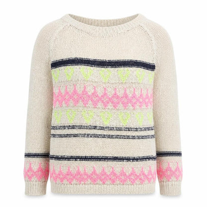 Forever 21 Women Beige Pullover Jumper, S, Fair Isle Pattern